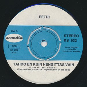 Petri : Tahdo En Kuin Hengittää Vain / Jääkylmää