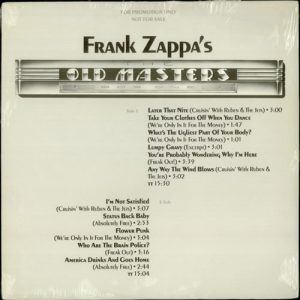 Frank Zappa : The Old Masters, Box One Sampler